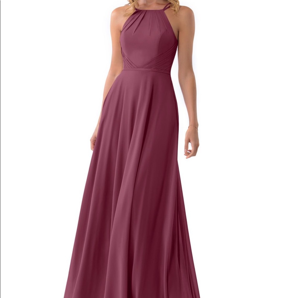 Azazie Elegant Mauve Halter Wedding Dress